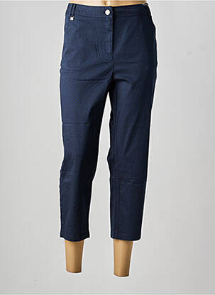 Pantalon 7/8 tissage popeline taille normale bleu AGATHE & LOUISE femme