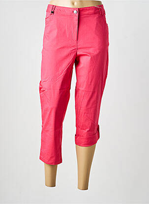 Pantalon 7/8 tissage popeline taille normale rose AGATHE & LOUISE femme