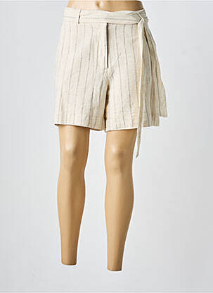 Short taille à pinces taille normale beige MD'M femme