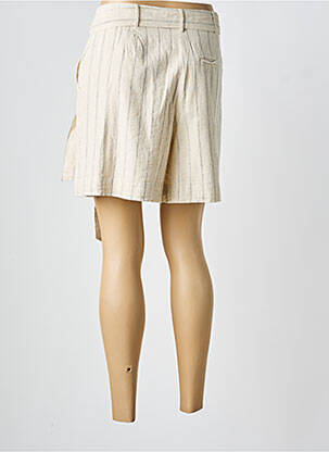 Short taille à pinces taille normale beige MD'M femme