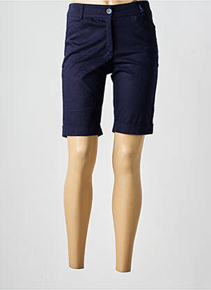 Bermuda taille à pinces taille normale bleu ANDAMIO femme