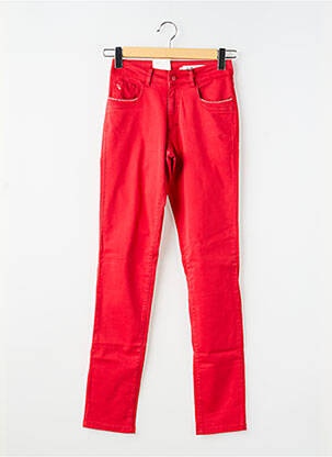 Jeans coupe slim stretch taille haute rouge PARA MI femme