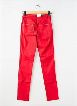 Jeans coupe slim stretch taille haute rouge PARA MI femme