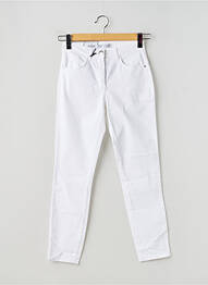 Pantalon 7/8 tissage popeline taille normale blanc EAST DRIVE femme