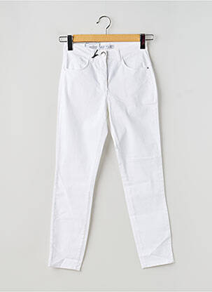 Pantalon 7/8 tissage popeline taille normale blanc EAST DRIVE femme