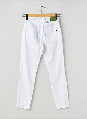 Pantalon 7/8 tissage popeline taille normale blanc EAST DRIVE femme
