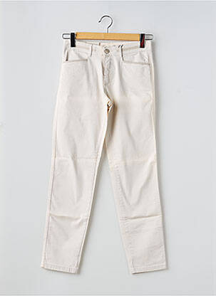 Pantalon chino tissage popeline taille normale beige PARA MI femme