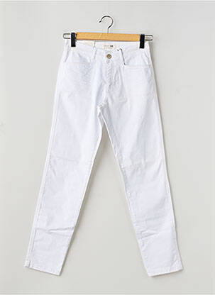 Pantalon chino tissage popeline taille normale blanc PARA MI femme