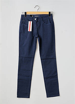 Pantalon slim tissage popeline taille normale bleu ZERRES femme