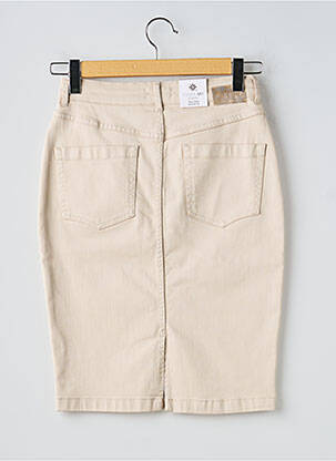 Jupe mi-longue coupe droite beige PARA MI femme