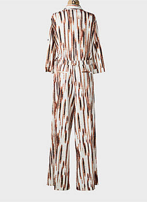 Combi-pantalon fermeture boutonnée sur le devant manches 3/4 marron K-DESIGN femme