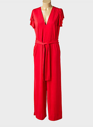 Combi-pantalon coupe fluide manches courtes rouge LOLITAS&L femme