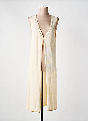 Gilet sans manche maille fine beige MD'M femme