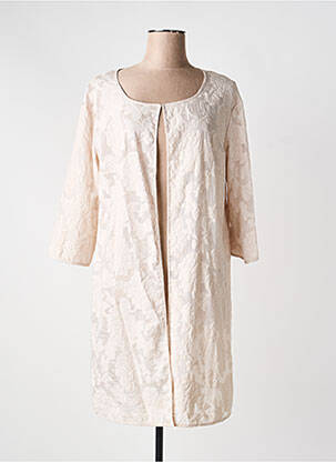 Manteau long coupe cintrée sans capuche rose VERA MONT femme