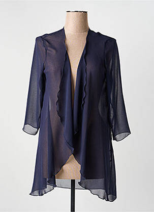 Gilet manches longues manches 3/4 bleu GREGORY PAT femme