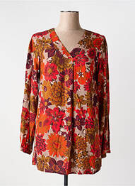 Blouse imprimé fleurs manches longues orange AGATHE & LOUISE femme
