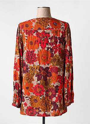 Blouse imprimé fleurs manches longues orange AGATHE & LOUISE femme