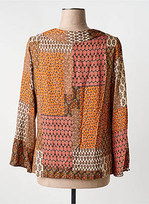 Blouse imprimé fleurs manches longues orange MERI & ESCA femme