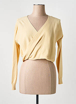 Pull col v manches longues beige YES.ZEE femme