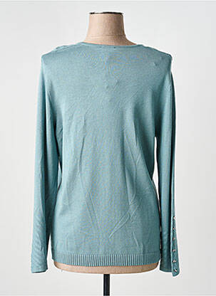 Pull coupe cintrée manches longues vert MARBLE femme