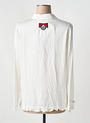 Chemisier coupe cintrée manches longues blanc POUPEE CHIC femme