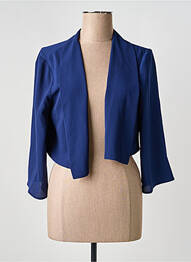 Boléro tissage crêpe bleu ANDAMIO femme