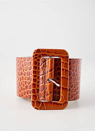Ceinture tissage effet écaille marron SIGNE NATURE femme