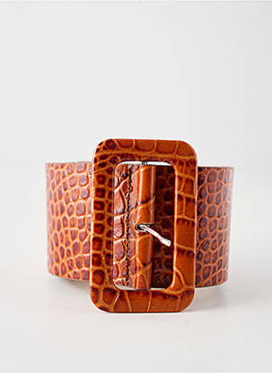 Ceinture tissage effet écaille marron SIGNE NATURE femme
