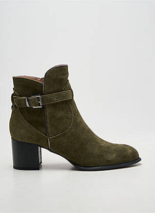 Bottines/boots bout pointu talon de 4 à 6cm vert EMILIE KARSTON femme