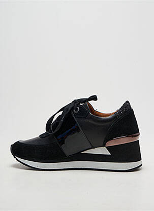 Baskets matière lisse talon de 4 à 6cm noir EMILIE KARSTON femme