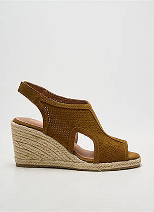 Espadrilles bout ouvert talon de 7 à 9cm marron EMILIE KARSTON femme