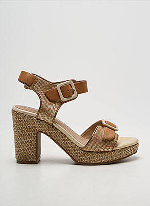 Sandales/nu pieds semi compensé talon de 7 à 9cm marron EMILIE KARSTON femme