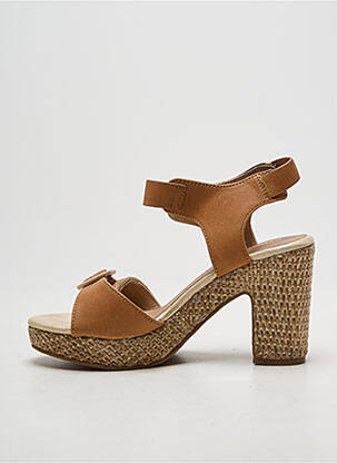 Sandales/nu pieds semi compensé talon de 7 à 9cm marron EMILIE KARSTON femme