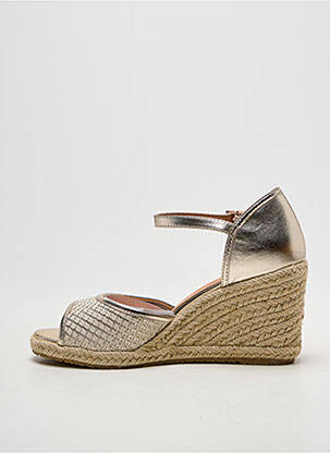 Espadrilles tissage satiné talon de 7 à 9cm or EMILIE KARSTON femme