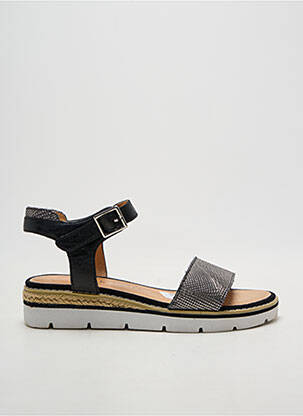Sandales/nu pieds tissage satiné talon plat jusqu'à 3cm noir EMILIE KARSTON femme
