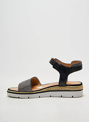 Sandales/nu pieds tissage satiné talon plat jusqu'à 3cm noir EMILIE KARSTON femme