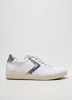 Baskets tissage satiné talon plat jusqu'à 3cm blanc EMILIE KARSTON femme