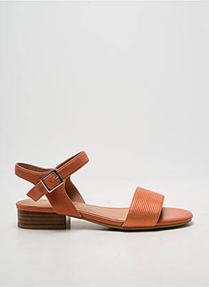 Sandales/nu pieds tissage satiné talon plat jusqu'à 3cm orange EMILIE KARSTON femme