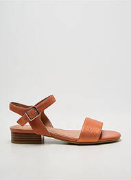 Sandales/nu pieds tissage satiné talon plat jusqu'à 3cm orange EMILIE KARSTON femme