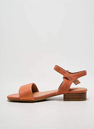Sandales/nu pieds tissage satiné talon plat jusqu'à 3cm orange EMILIE KARSTON femme