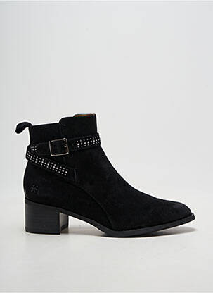 Bottines/boots tissage satiné talon de 4 à 6cm noir MAM'ZELLE femme