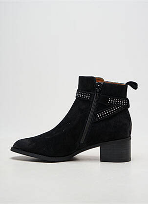 Bottines/boots tissage satiné talon de 4 à 6cm noir MAM'ZELLE femme