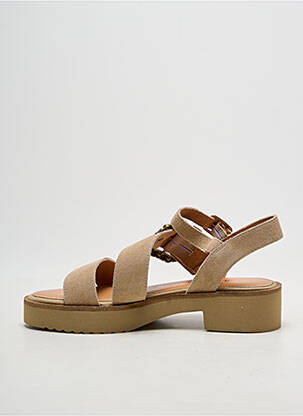 Sandales/nu pieds tissage satiné talon de 4 à 6cm beige EMILIE KARSTON femme