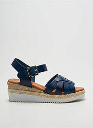 Sandales/nu pieds tissage satiné talon de 4 à 6cm bleu EMILIE KARSTON femme