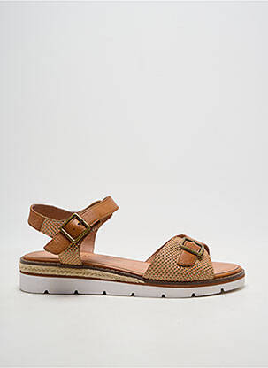 Sandales/nu pieds tissage satiné talon de 4 à 6cm marron EMILIE KARSTON femme