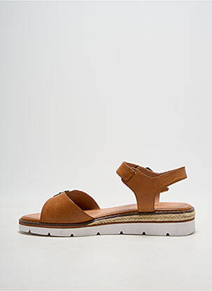 Sandales/nu pieds tissage satiné talon de 4 à 6cm marron EMILIE KARSTON femme