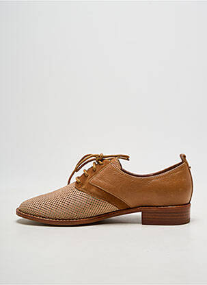 Derbies tissage satiné talon plat jusqu'à 3cm marron EMILIE KARSTON femme