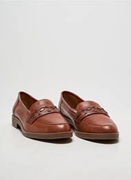 Mocassins tissage satiné talon plat jusqu'à 3cm marron EMILIE KARSTON femme
