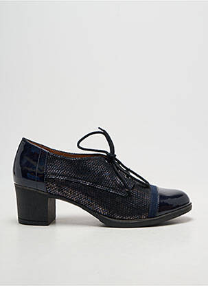 Derbies matière lisse talon de 4 à 6cm bleu SWEET femme