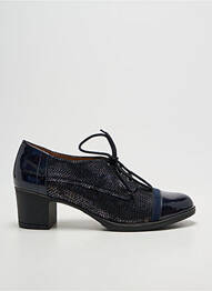Derbies matière lisse talon de 4 à 6cm bleu SWEET femme